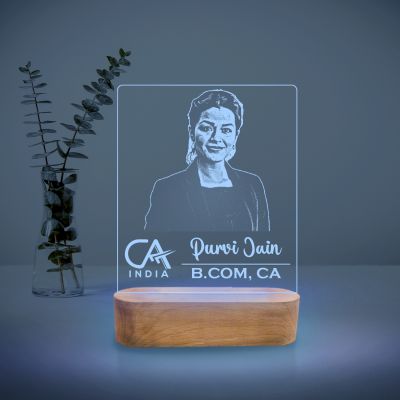 Personalized Chartered Accountant Lamp with Multicolored Lamp Customized with Photo & Name | Gift for CA